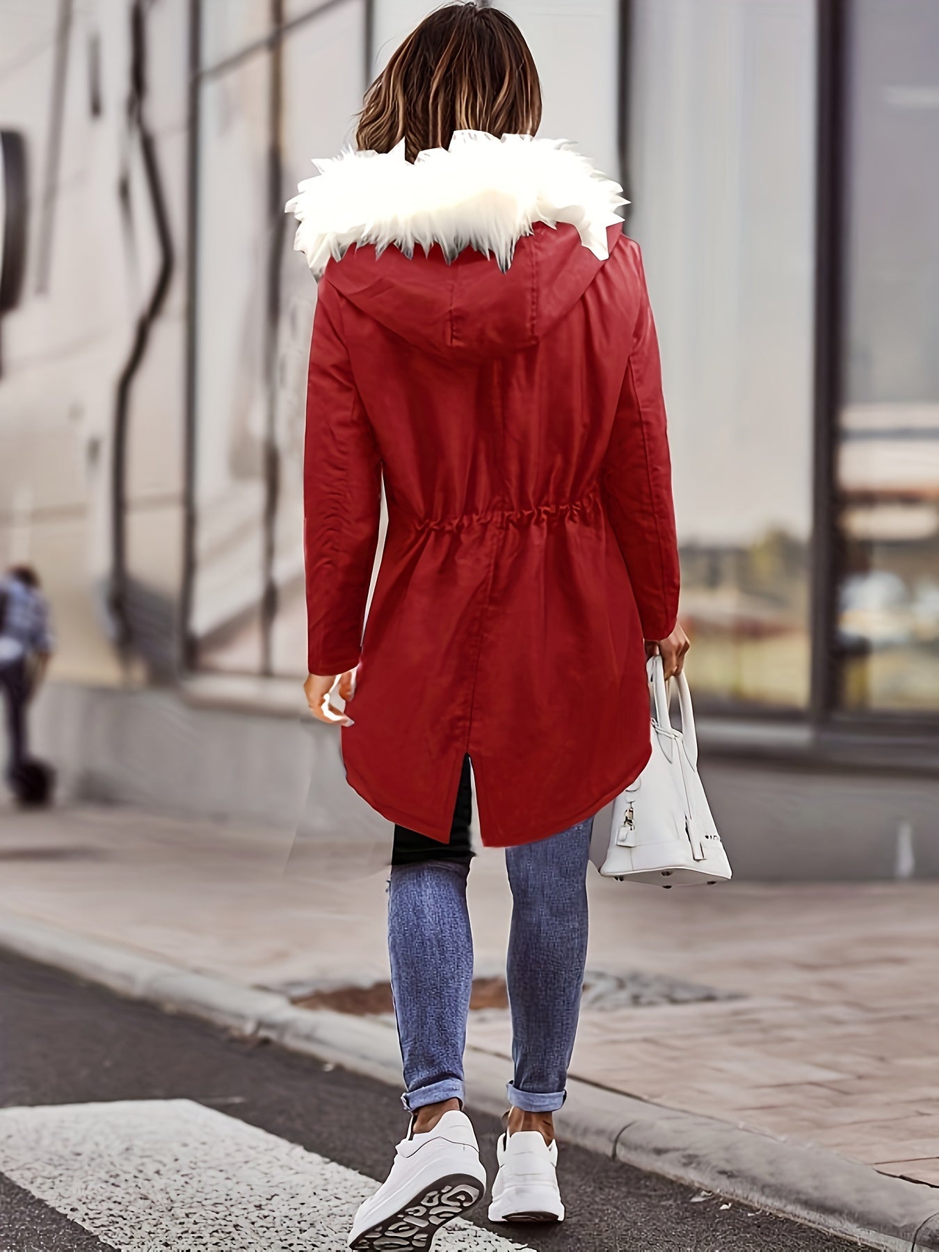 Emilia | Stylischer Thermomantel mit Kunstpelzkapuze für ultimativen Winter-Chic
