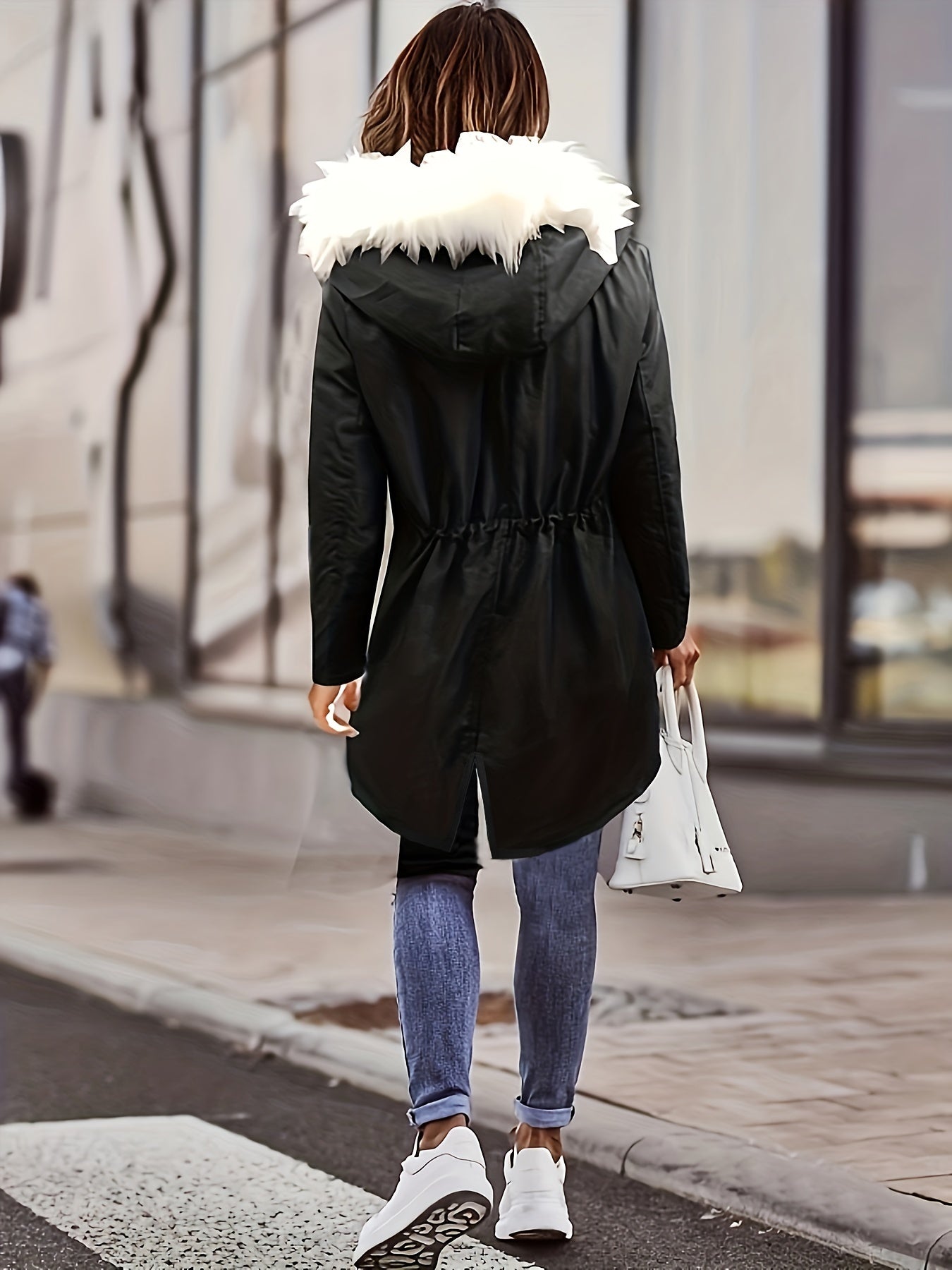 Emilia | Stylischer Thermomantel mit Kunstpelzkapuze für ultimativen Winter-Chic