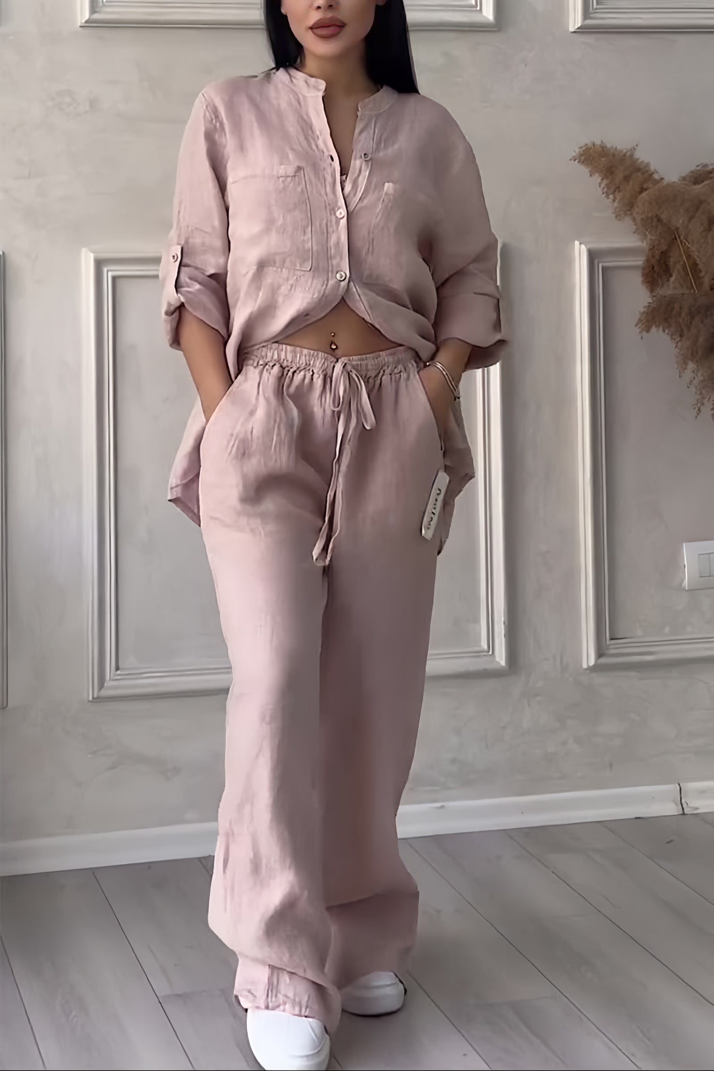 Emma Stilvolles Leinenset | Mühelos schickes zweiteiliges Outfit für alltägliche Eleganz