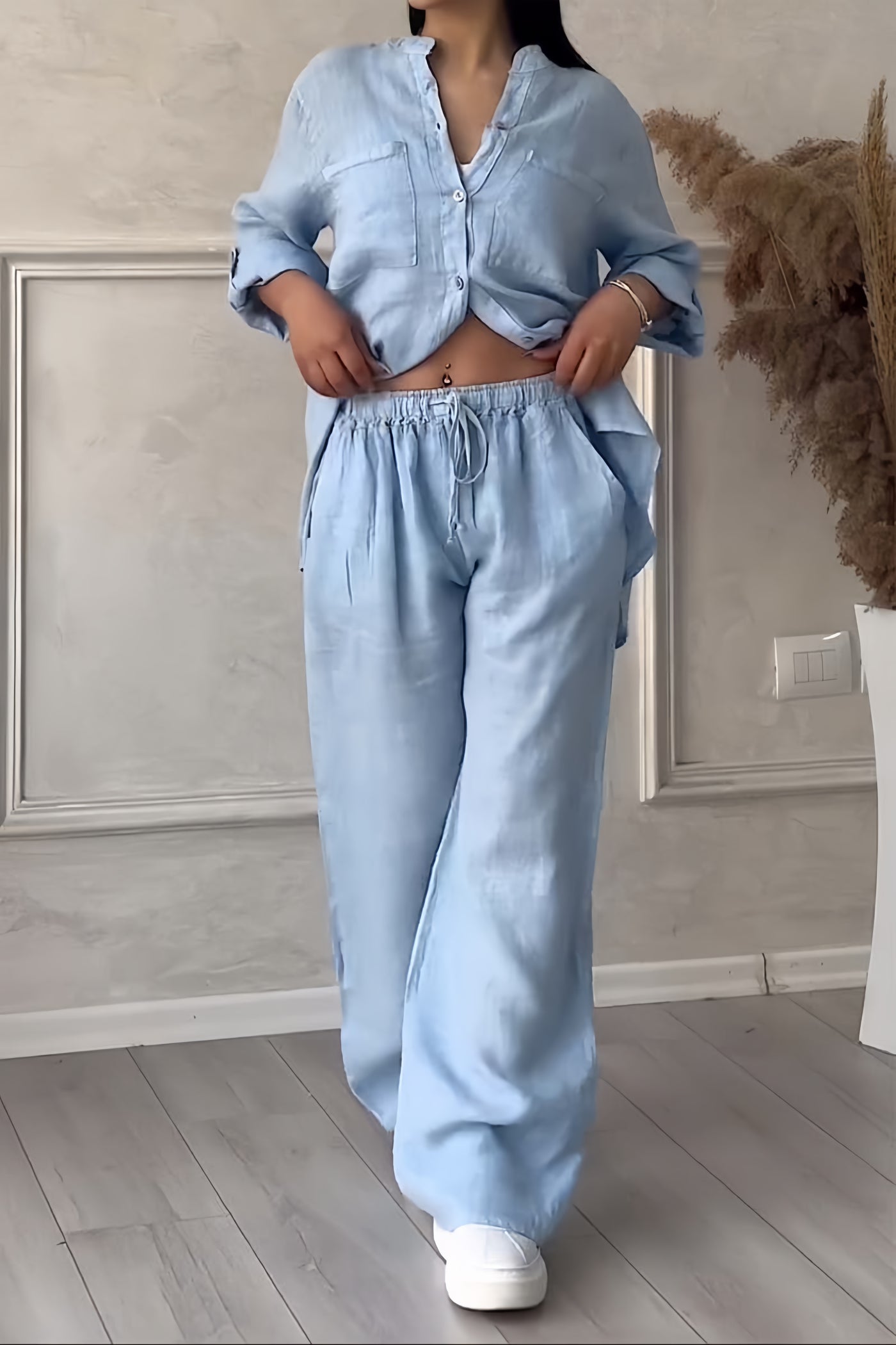 Emma Stilvolles Leinenset | Mühelos schickes zweiteiliges Outfit für alltägliche Eleganz