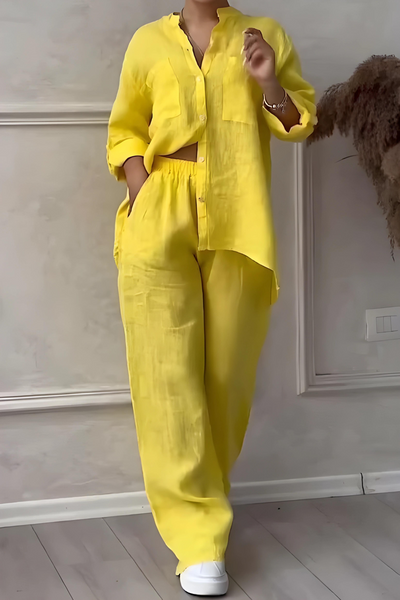 Emma Stilvolles Leinenset | Mühelos schickes zweiteiliges Outfit für alltägliche Eleganz