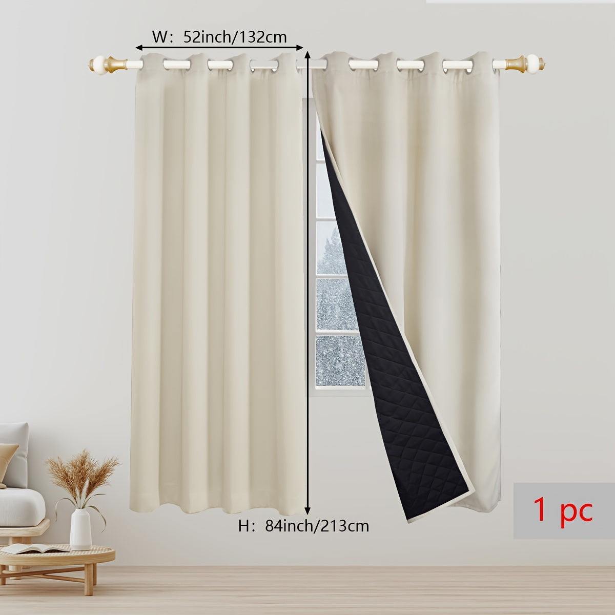EternalWarmth | Erhöhen Sie Ihren Raum mit luxuriösen 1-Panel-Wärmeisolationsvorhängen
