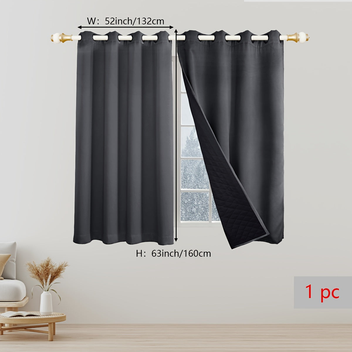 EternalWarmth | Erhöhen Sie Ihren Raum mit luxuriösen 1-Panel-Wärmeisolationsvorhängen
