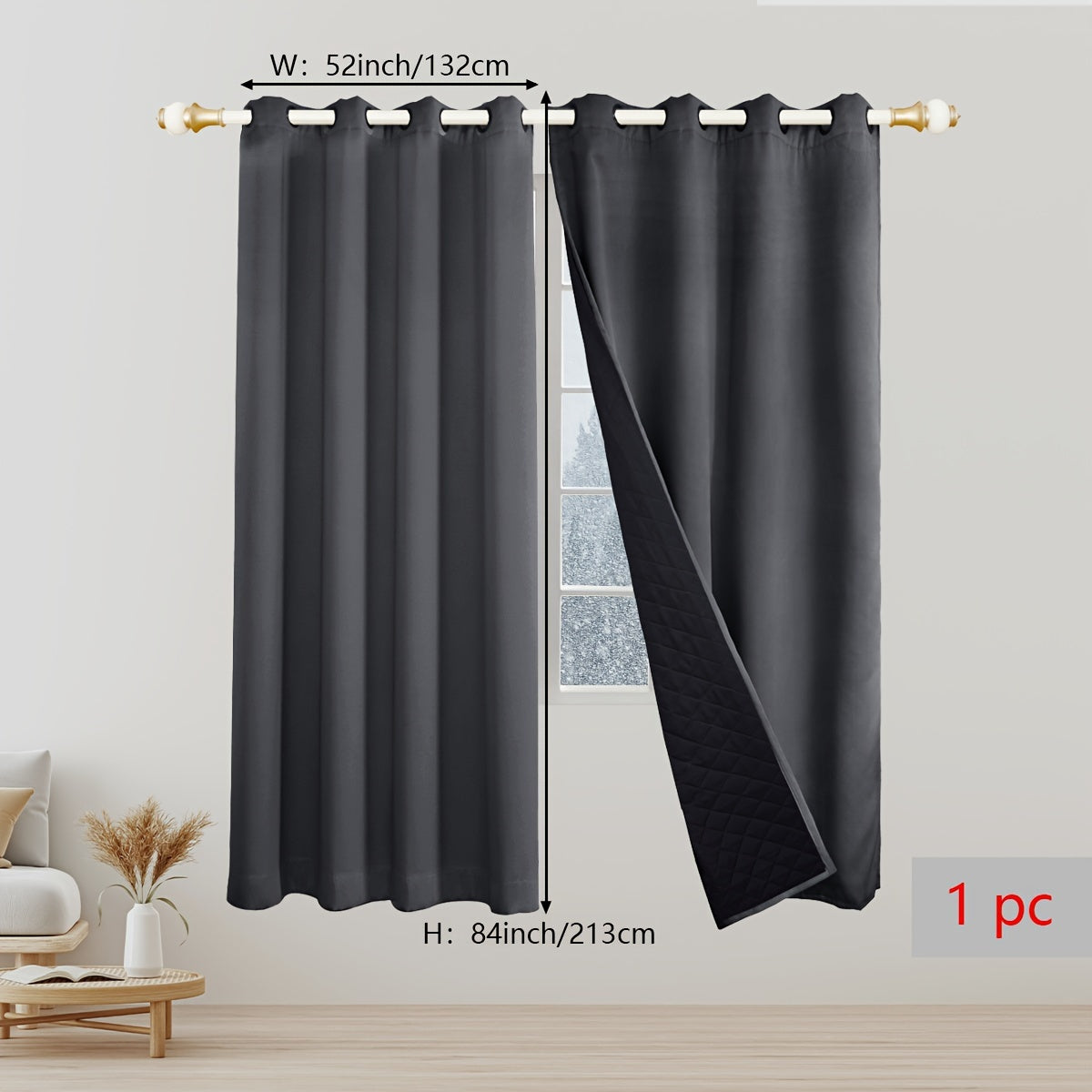 EternalWarmth | Erhöhen Sie Ihren Raum mit luxuriösen 1-Panel-Wärmeisolationsvorhängen