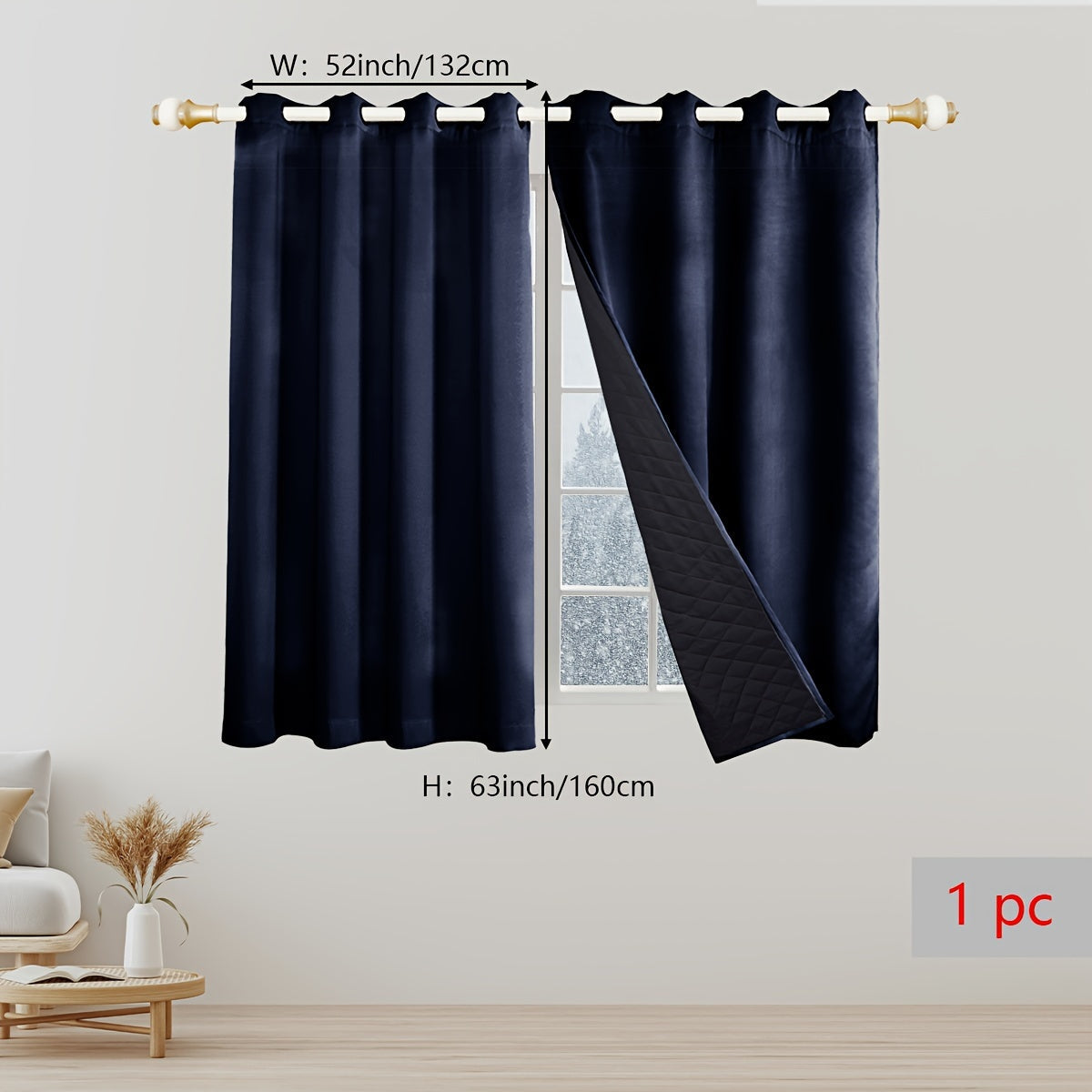 EternalWarmth | Erhöhen Sie Ihren Raum mit luxuriösen 1-Panel-Wärmeisolationsvorhängen