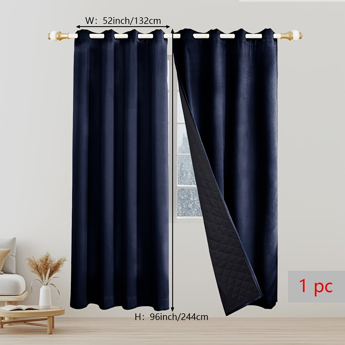 EternalWarmth | Erhöhen Sie Ihren Raum mit luxuriösen 1-Panel-Wärmeisolationsvorhängen