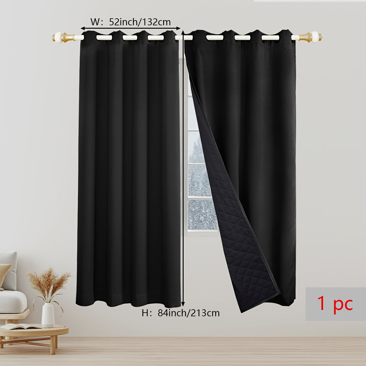EternalWarmth | Erhöhen Sie Ihren Raum mit luxuriösen 1-Panel-Wärmeisolationsvorhängen