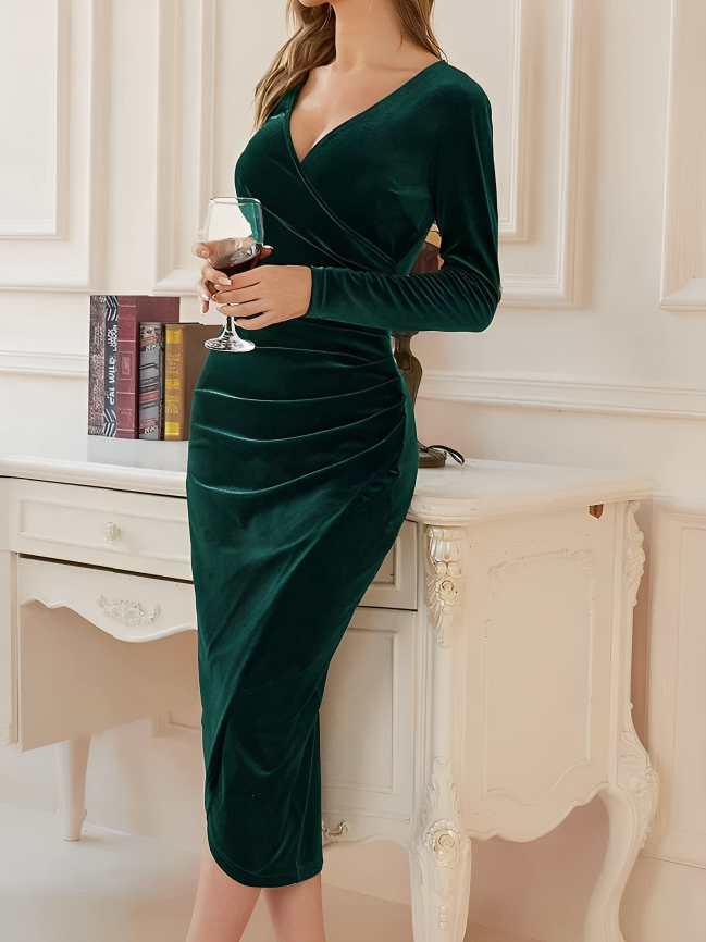 Raquel® | Langärmliges Midikleid aus Samt