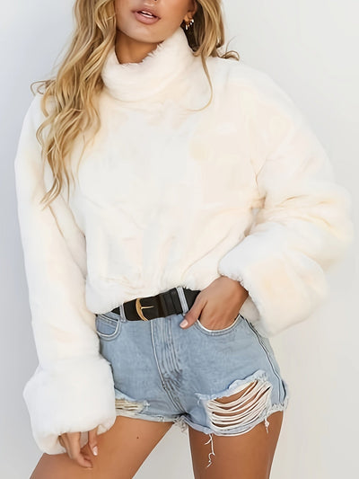 Frieda Finesse | Glamour in jedem Faden mit unserem Sweatshirt mit Kunstpelzkragen