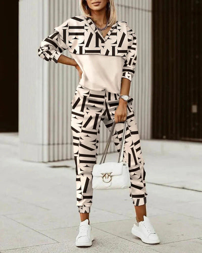 Glamorous Kerstin | Alluring Checkered Zweiteiliges Set für mühelose Eleganz