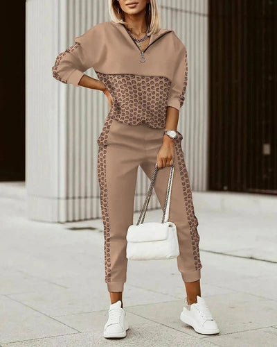Glamorous Kerstin | Alluring Checkered Zweiteiliges Set für mühelose Eleganz