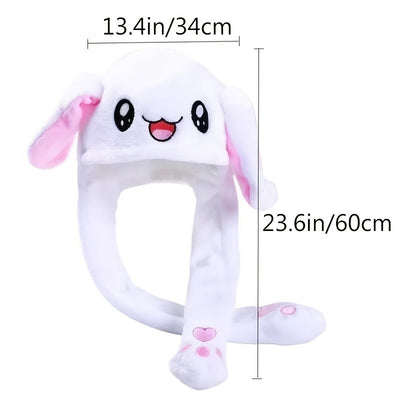 GlowBunny Bliss | LED leuchtende Plüschhasenmütze mit animierten Ohren - ein festliches Wunderwerk