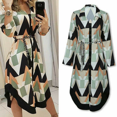 Rosario® | Langärmliges Kleid mit Welleneffekt