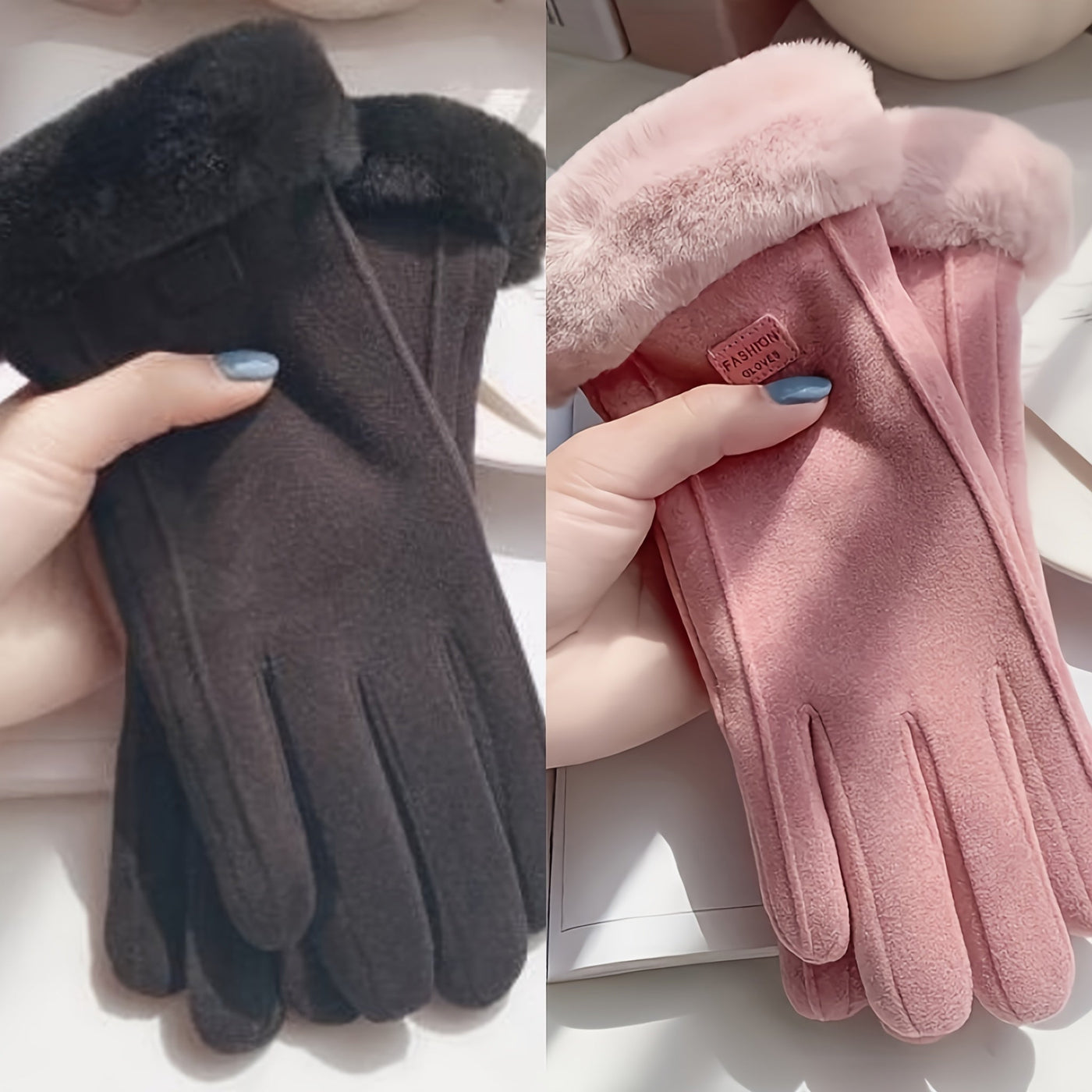 Hansy | Stilvoll gewärmt, Unsere Plüsch Suède Handschuhe für Damen