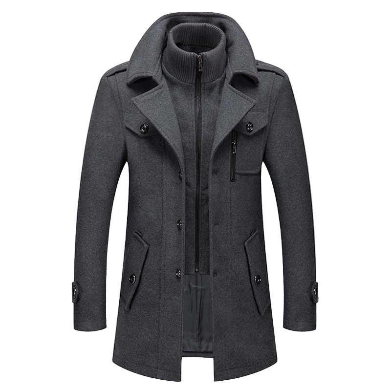 Herren Mantel Lang für den Winter - Modischer Übergangsmantel mit Eleganten Design