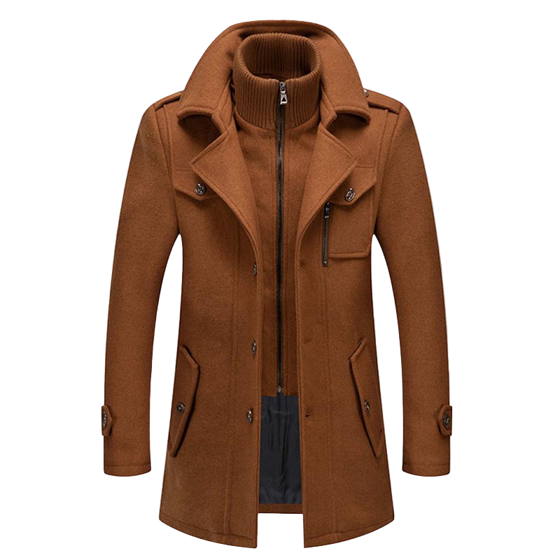 Herren Mantel Lang für den Winter - Modischer Übergangsmantel mit Eleganten Design
