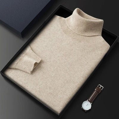 Herren-Rollkragenpullover – Elegantes Design, normale Passform, lange Ärmel