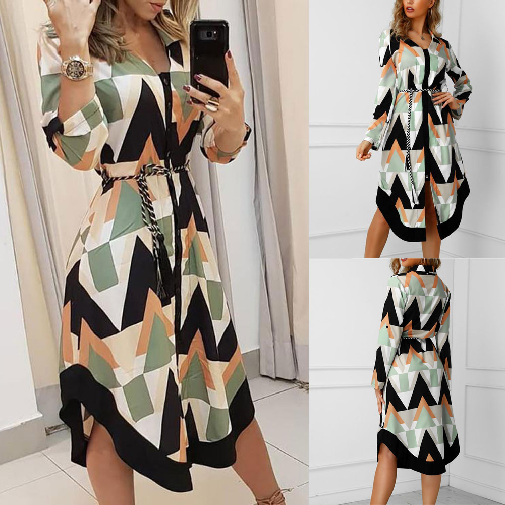 Rosario® | Langärmliges Kleid mit Welleneffekt