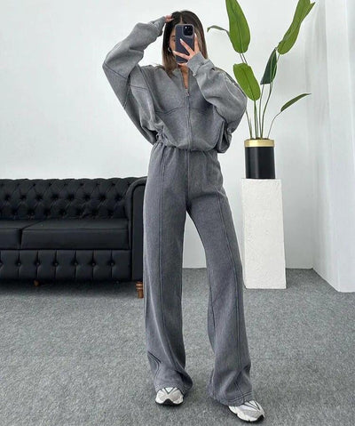 Zweiteiliges Sweat-Set | Reißverschlussjacke | Lässiger Stil