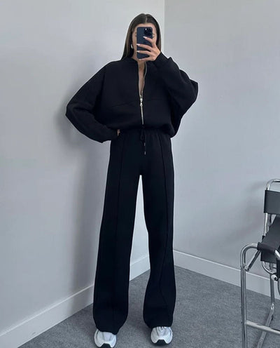 Zweiteiliges Sweat-Set | Reißverschlussjacke | Lässiger Stil