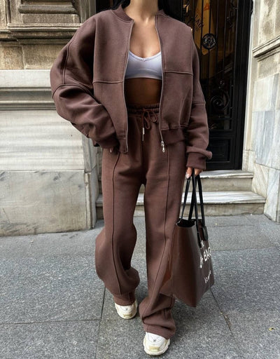 Zweiteiliges Sweat-Set | Reißverschlussjacke | Lässiger Stil