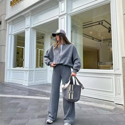 Zweiteiliges Sweat-Set | Reißverschlussjacke | Lässiger Stil