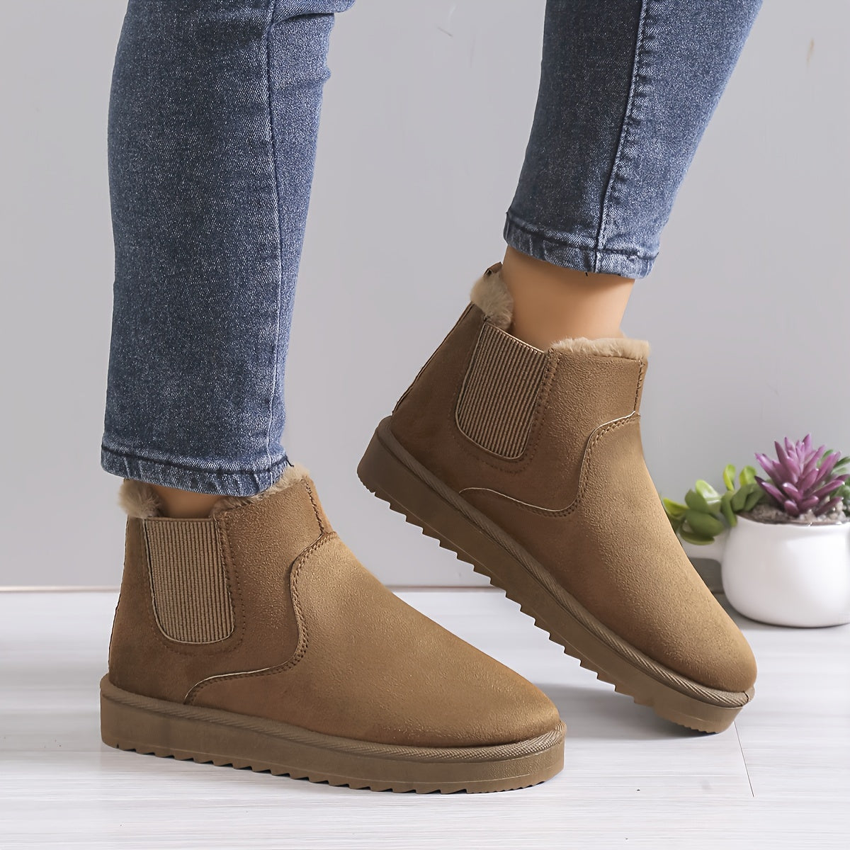 Isabella | Arktische Eleganz, Damen Winterzauber mit Fleece-Schneestiefel