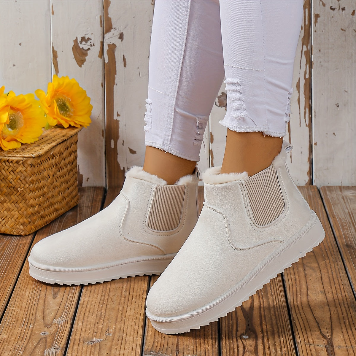 Isabella | Arktische Eleganz, Damen Winterzauber mit Fleece-Schneestiefel