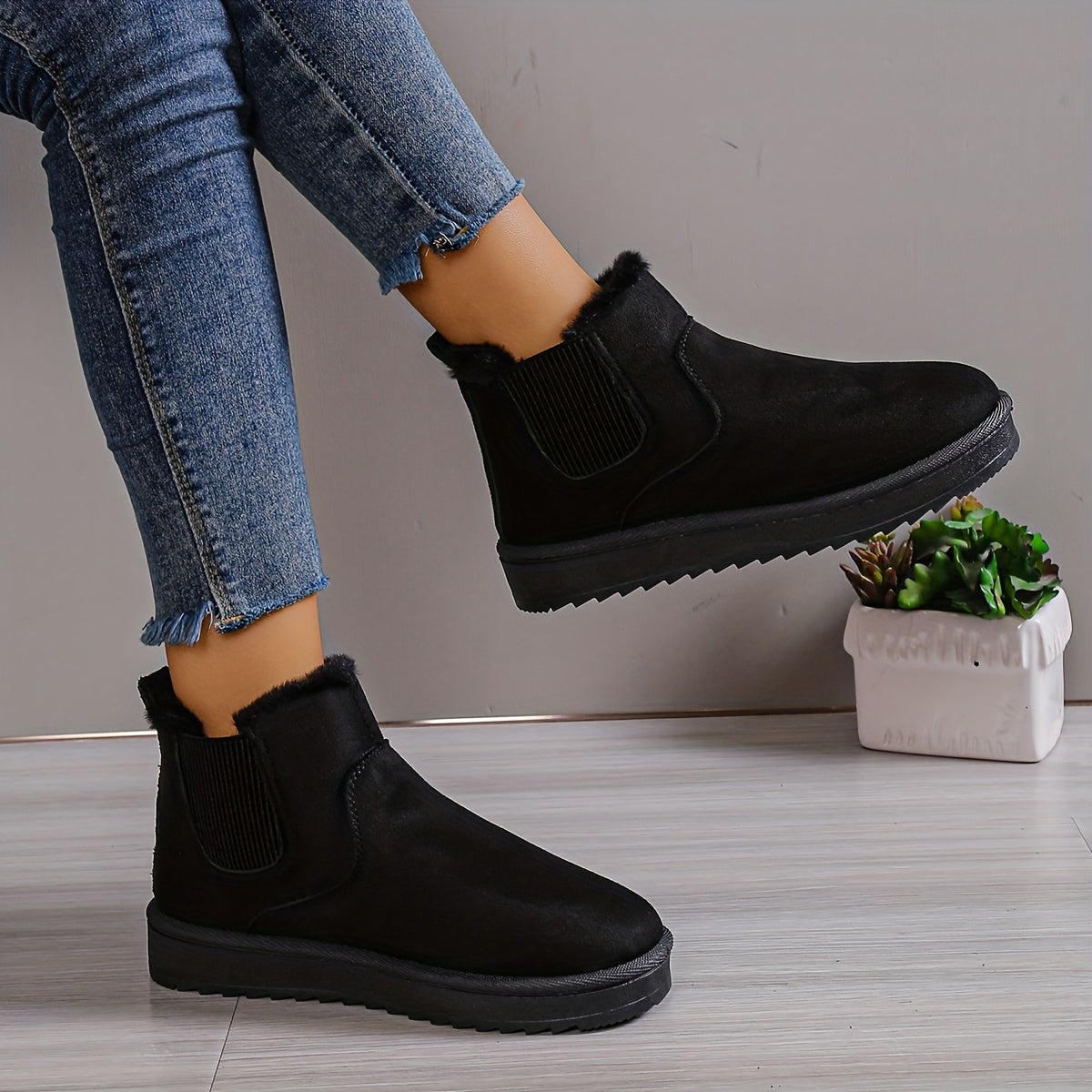 Isabella | Arktische Eleganz, Damen Winterzauber mit Fleece-Schneestiefel