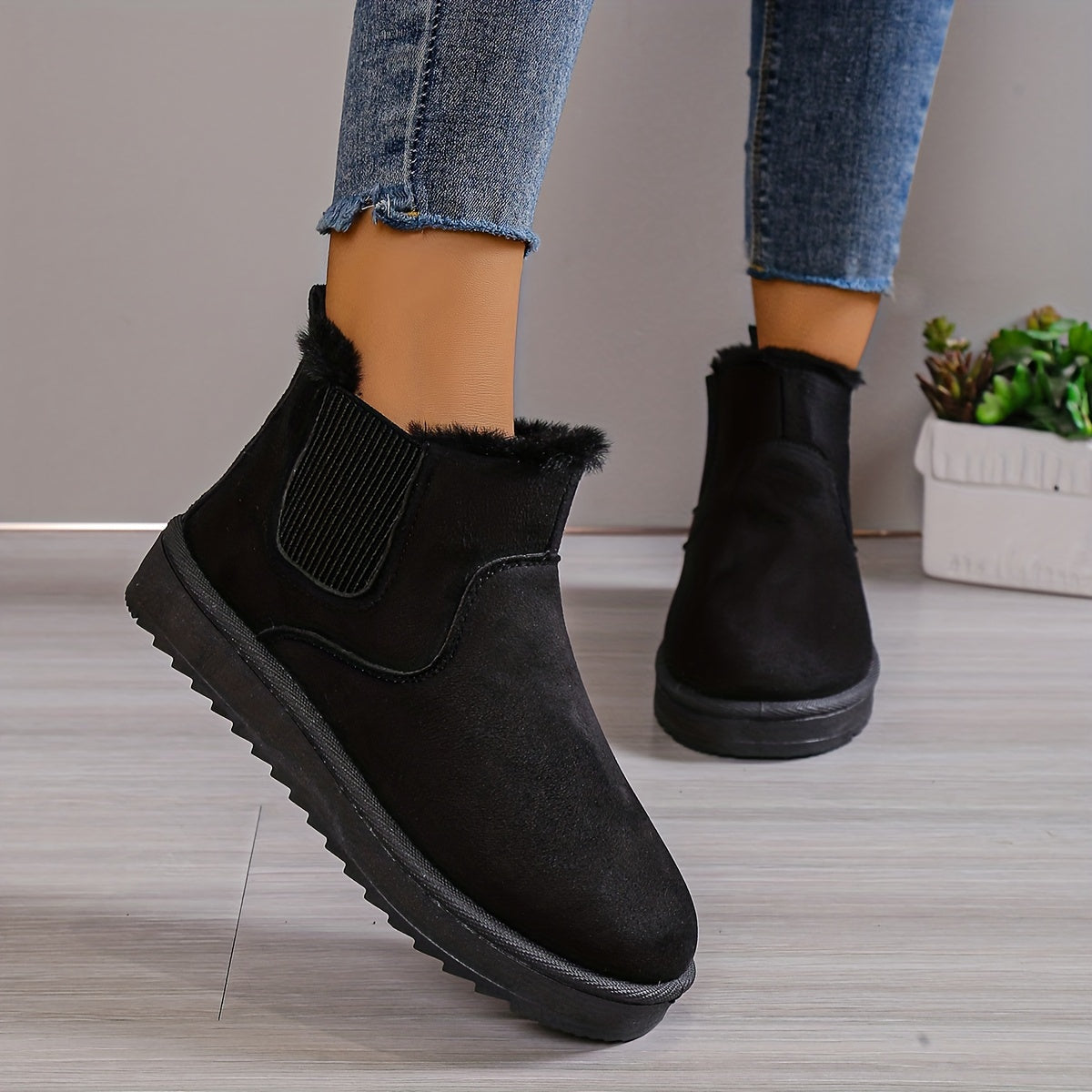 Isabella | Arktische Eleganz, Damen Winterzauber mit Fleece-Schneestiefel