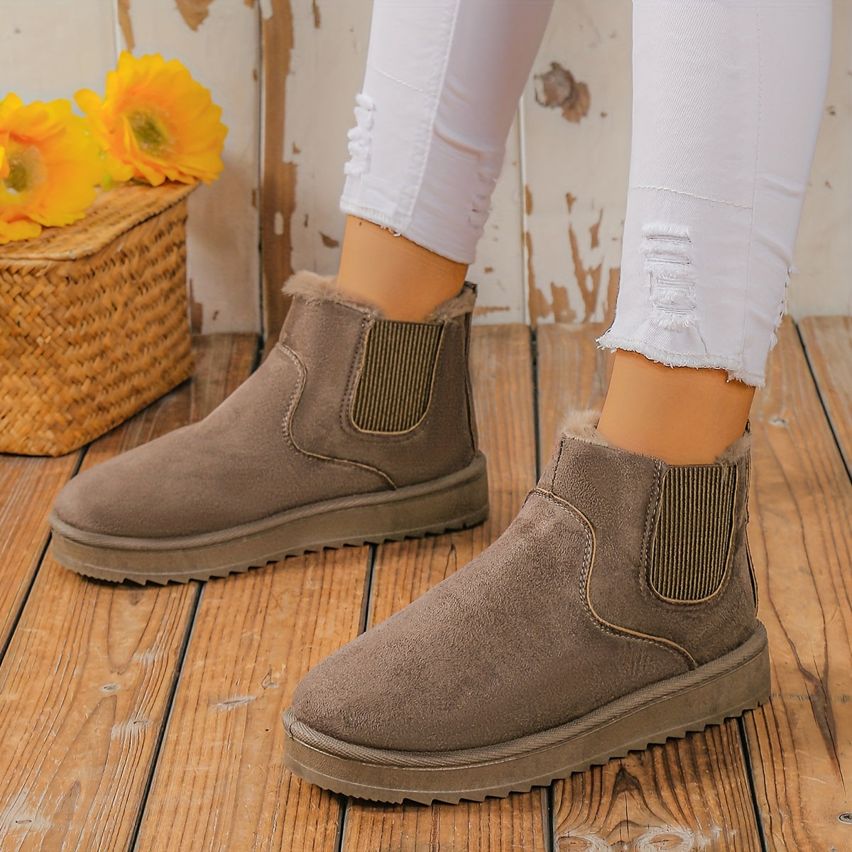 Isabella | Arktische Eleganz, Damen Winterzauber mit Fleece-Schneestiefel