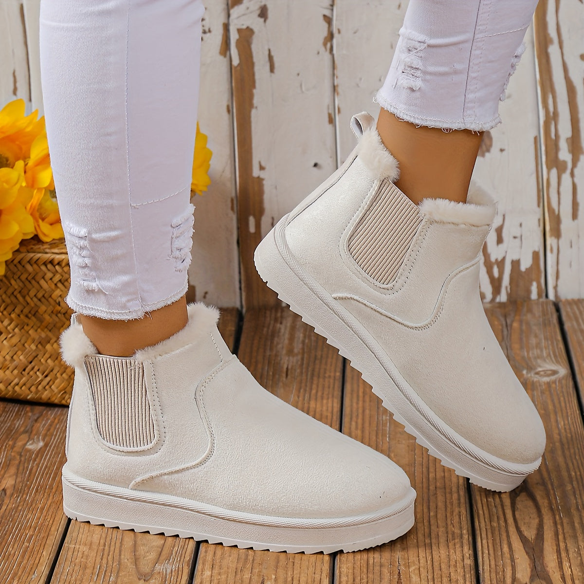 Isabella | Arktische Eleganz, Damen Winterzauber mit Fleece-Schneestiefel
