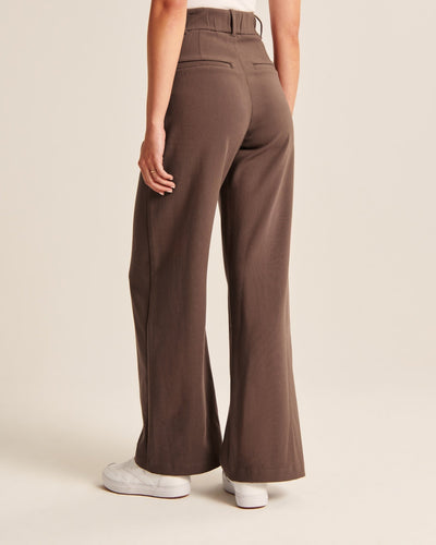 Weite Stoffhose mit Falten | Hohe Taille | Klassischer Schnitt