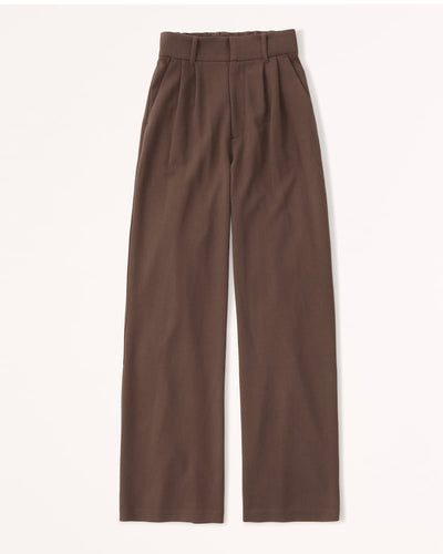 Weite Stoffhose mit Falten | Hohe Taille | Klassischer Schnitt