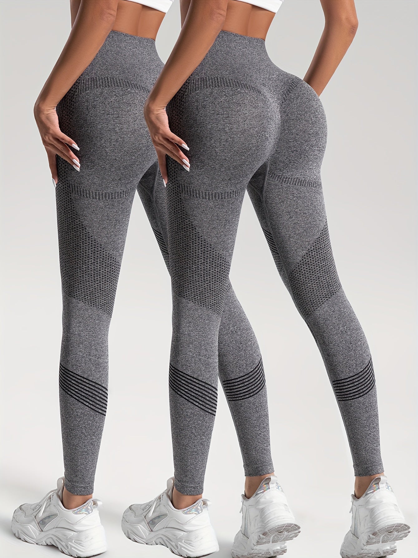 Katrin Elegance | 2er-Set gepunktete Fitness-Leggings für stylische Workouts