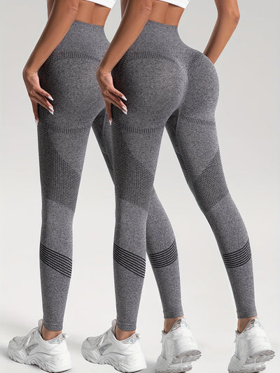Katrin Elegance | 2er-Set gepunktete Fitness-Leggings für stylische Workouts