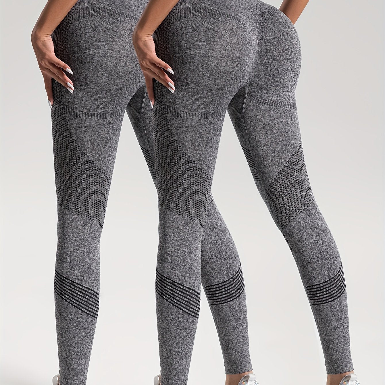 Katrin Elegance | 2er-Set gepunktete Fitness-Leggings für stylische Workouts