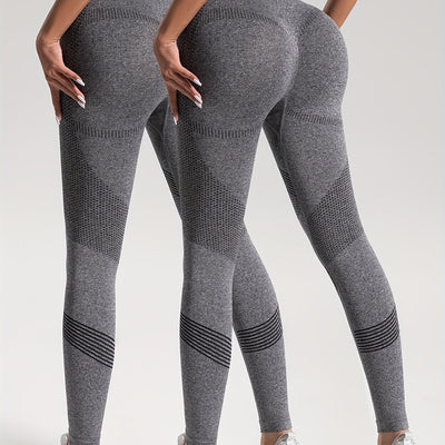 Katrin Elegance | 2er-Set gepunktete Fitness-Leggings für stylische Workouts