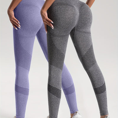 Katrin Elegance | 2er-Set gepunktete Fitness-Leggings für stylische Workouts