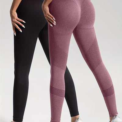 Katrin Elegance | 2er-Set gepunktete Fitness-Leggings für stylische Workouts