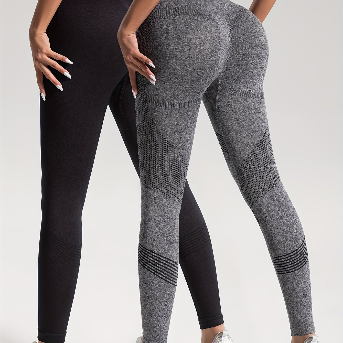 Katrin Elegance | 2er-Set gepunktete Fitness-Leggings für stylische Workouts