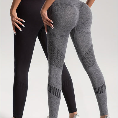 Katrin Elegance | 2er-Set gepunktete Fitness-Leggings für stylische Workouts