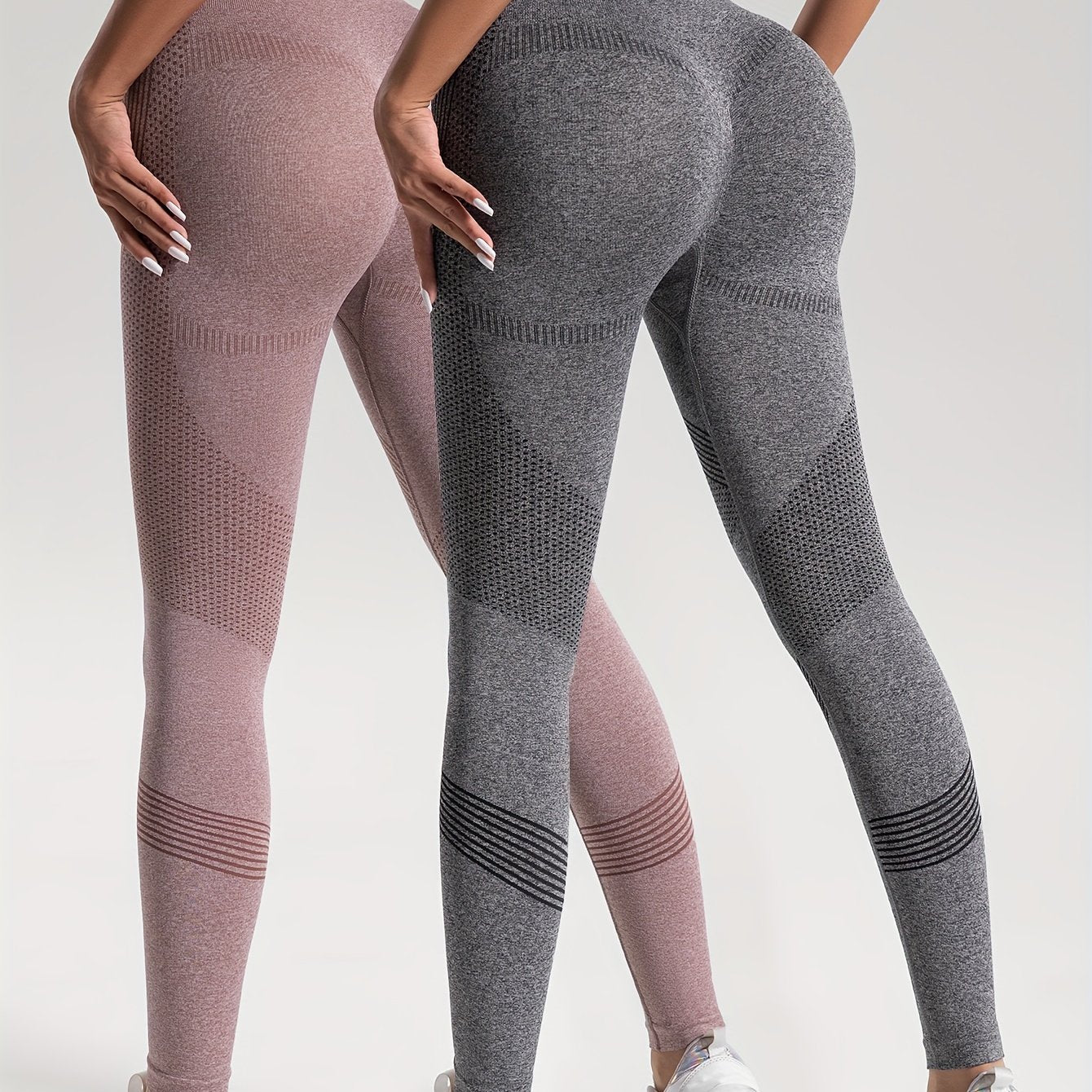 Katrin Elegance | 2er-Set gepunktete Fitness-Leggings für stylische Workouts