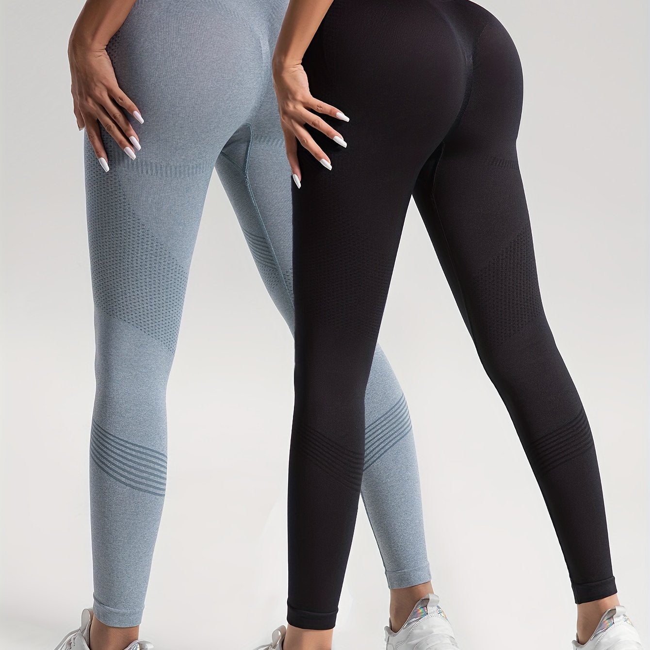 Katrin Elegance | 2er-Set gepunktete Fitness-Leggings für stylische Workouts