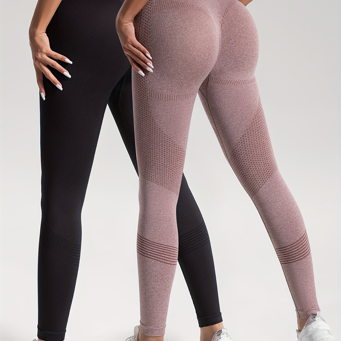 Katrin Elegance | 2er-Set gepunktete Fitness-Leggings für stylische Workouts