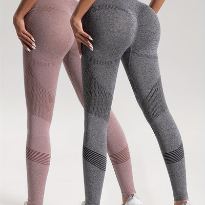 Katrin Elegance | 2er-Set gepunktete Fitness-Leggings für stylische Workouts