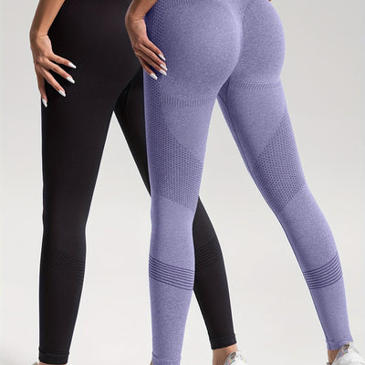 Katrin Elegance | 2er-Set gepunktete Fitness-Leggings für stylische Workouts