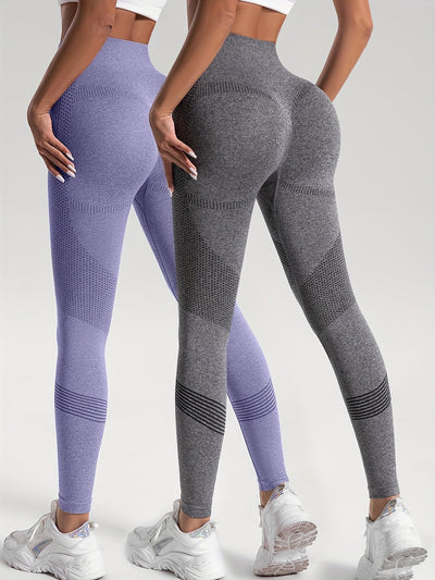 Katrin Elegance | 2er-Set gepunktete Fitness-Leggings für stylische Workouts