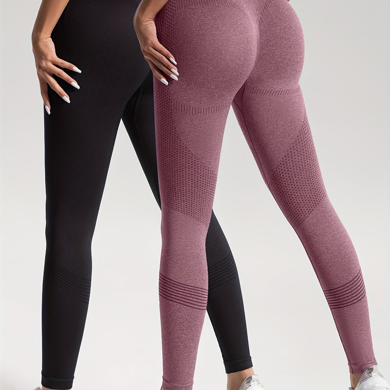 Katrin Elegance | 2er-Set gepunktete Fitness-Leggings für stylische Workouts