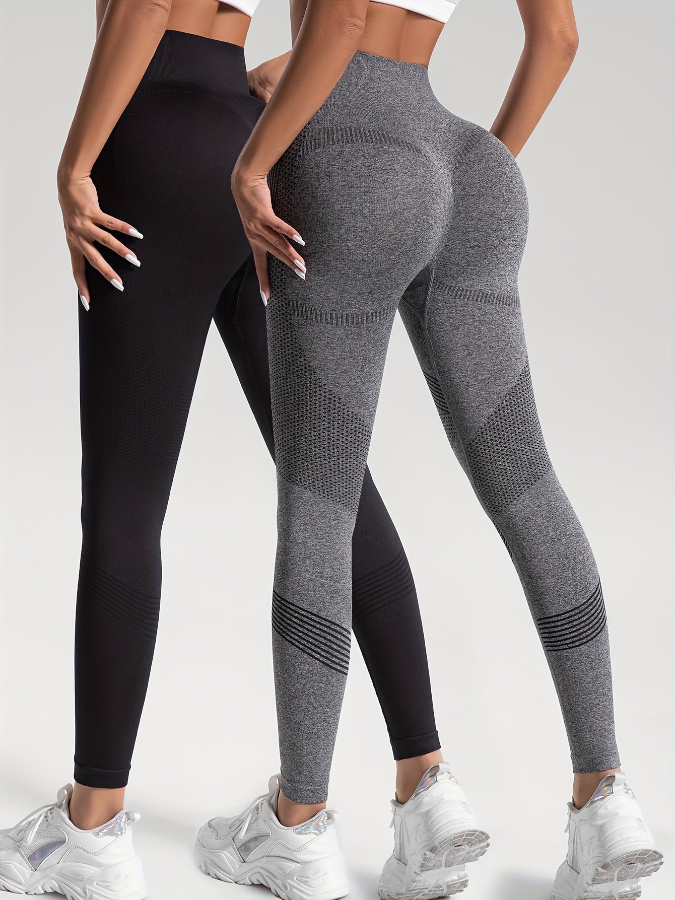 Katrin Elegance | 2er-Set gepunktete Fitness-Leggings für stylische Workouts